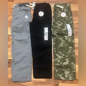 Set of Three Boys' Pants - Gray, Black, and Camouflage
